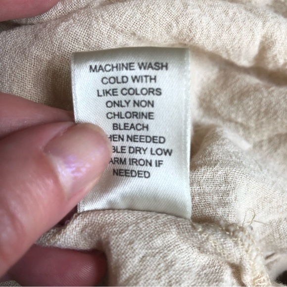 Krazy Kat Womens Size XXL Beige Coverup Kimono Robe Fringe Detail Linen Blend - Picture 9 of 9